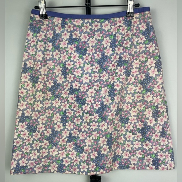 Lilly Pulitzer Dresses & Skirts - Vintage‎ Lilly Pulitzer Blue Pink Ditsy Flower 100% Cotton Mini Skirt